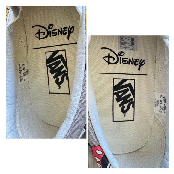 Vans Disney Gray Classic Slip-On Sneakers Mickey Mouse Design Size 6.5 (women) - Picture 5 of 12